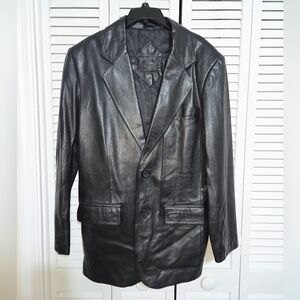 Roundtree & Yorke Men's M Black Lamb Skin Leather Jacket